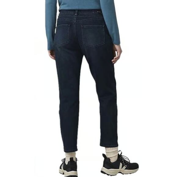 PRANA Women's Buxton Jeans Size 6/28 Deep Blue Stretch Mid-Rise Boyfriend NWT - Picture 2 of 10